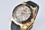Rolex Daytona Clean Factory 116518 Gold Engraved Natural Cloud Mother-of-Pearl Dial Daytona Watch with Black Rubber Strap - Image 3