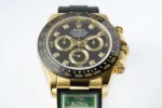 Rolex Daytona – Gold & Black Rubber Strap, Premium Replica Watch - Image 3