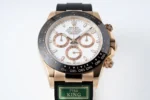 Rolex Daytona Rose Gold Black Rubber Strap Chronograph Watch - Image 3