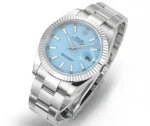 Rolex Datejust with 3235 Movement – Silver Stainless Steel, Ice Blue Dial, Fluted Bezel - Image 3