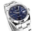 Rolex Datejust 41mm Watch – Blue Dial, Fluted Bezel, Stainless Steel - Image 4