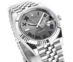 Rolex Datejust 41mm Watch – Silver with Grey Dial, Fluted Bezel - Image 4