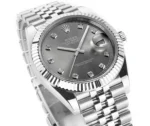 Rolex Datejust 41mm Watch – Silver Dial, Diamond Markers, Stainless Steel Jubilee Bracelet - Image 4