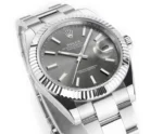 Rolex Datejust 41mm Watch – Silver Fluted Bezel, Grey Dial, Stainless Steel Bracelet - Image 4