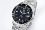 TAR Super Tag Heuer Series Watch – Silver Stainless Steel, Black Dial, Automatic Diver Style, 100m Waterproof - Image 4