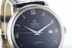 Omega De Ville Blue Dial Leather Watch - Image 4