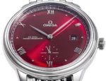 Omega De Ville Prestige Red Dial Steel Watch - Image 4