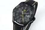 TAR Super TAG Heuer Series Watch – Black Carbon Fiber Dial, Yellow Stitching Strap, Formal & Casual Style, SW200 Movement - Image 4