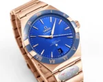 OMEGA Constellation 41mm Blue Rose Gold Watch - Image 4
