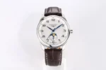 Longines Master Moonphase Watch Silver Brown - Image 4