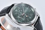 Longines Master Moonphase Chronograph Green Dial Leather Strap - Image 4