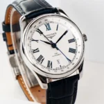 Longines Master GMT Watch Blue Leather Strap - Image 4