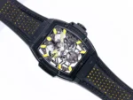 Hublot Masterpiece 906 Black & Yellow Skeleton Tourbillon Watch with Leather Strap - Image 4