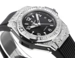 HUBLOT Big Bang One-Click 39mm Stainless Steel White Pave Watch with Black Strap - Image 4