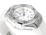 Hublot Big Bang One-Click 39mm Stainless Steel White Pave Watch – Automatic, White Strap - Image 4