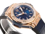 HUBLOT Big Bang One-Click 39mm Rose Gold Blue Dial Diamond Set Automatic Watch - Image 4