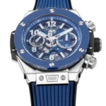 Hublot Big Bang Watch – Blue Chronograph with Skeleton Dial, Automatic Movement, Titanium Case - Image 4