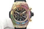 Hublot Big Bang Rainbow 44mm Chronograph Watch with Pink Rubber Strap - Image 4
