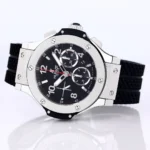 Hublot Big Bang 44mm Black Dial Chronograph Watch with Rubber Strap – Silver Case - Image 4