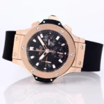 Hublot Big Bang 44mm Rose Gold Black Dial Rubber Strap Chronograph Watch - Image 4