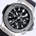 HUBLOT Big Bang 44mm Black Rubber Strap Chronograph Watch – Stainless Steel Case - Image 4
