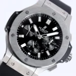 Hublot Big Bang 44mm Black Rubber Strap Chronograph Watch – Silver Case - Image 4