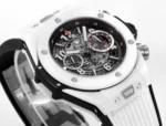 HUBLOT Big Bang Unico White Ceramic Chronograph Watch with Rubber Strap - Image 4