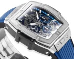 HUBLOT Spirit of Big Bang Limited Edition Watch – Titanium & Resin, Blue Rubber Strap, Racing Inspired Design - Image 4