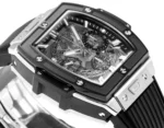 HUBLOT Spirit of Big Bang Black & Silver Limited Edition Watch – Model 642.NX.0170.RX with Rubber Strap - Image 4
