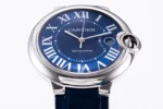 Cartier Ballon Bleu 42mm Blue Leather Watch - Image 4