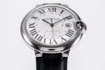 Cartier Ballon Bleu 42mm Silver Black Leather - Image 5