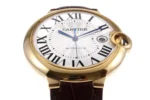 Cartier Ballon Bleu 42mm Gold Automatic Brown Leather - Image 8