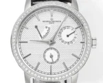 Vacheron Constantin Traditionnelle 83520/000R-9909 Mechanical Watch – Silver Dial, Black Leather Strap, Multi-Function Design - Image 8