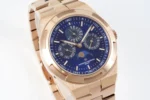 Overseas Perpetual Calendar 4300V Watch – Rose Gold with Blue Dial and Steel Bracelet - Image 4
