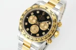 Rolex Daytona Watch – Two-Tone Stainless Steel and Gold, Black Dial, Chronograph Style - Image 4