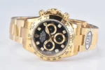 Rolex Daytona Watch – Black Enamel Dial with Moissanite Stones - Image 4