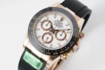 Rolex Daytona Rose Gold Black Rubber Strap Chronograph Watch - Image 4