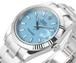 Rolex Datejust with 3235 Movement – Silver Stainless Steel, Ice Blue Dial, Fluted Bezel - Image 4