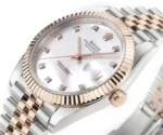 Rolex Datejust 41mm Watch – Two-Tone Stainless Steel and Rose Gold with Pink Dial and Diamond Markers - Image 5