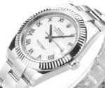 Rolex Datejust 41mm Silver Fluted Bezel White Dial Watch - Image 5