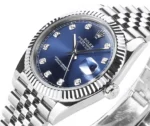 Rolex Datejust 41mm Watch – Silver with Blue Dial and Diamond Markers - Image 5