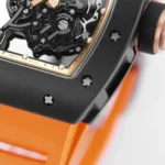 Richard Mille Black Ceramic Orange Strap Watch - Image 5