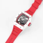 Richard Mille White Ceramic Red Strap Watch - Image 5