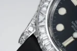 Rolex Yacht-Master 42mm Black Dial Diamond Bezel Rubber Strap Watch - Image 5