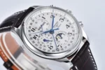 Longines Master Moonphase Chronograph L2.773.4.78.6 Silver Leather - Image 5