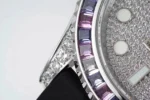 Rolex Yacht-Master 40mm Platinum Case Watch with Diamond & Amethyst Bezel and Black Rubber Strap - Image 5