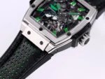 Hublot Masterpiece 906 Tourbillon Watch – Silver with Green Accents, Manual Wind Movement, Leather Strap - Image 8
