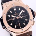 Hublot Big Bang 44mm Rose Gold Black Dial Rubber Strap Chronograph Watch - Image 5