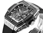 HUBLOT Spirit of Big Bang Black & Silver Limited Edition Watch – Model 642.NX.0170.RX with Rubber Strap - Image 5