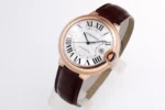 Cartier Ballon Bleu 42mm Rose Gold Brown Leather - Image 5